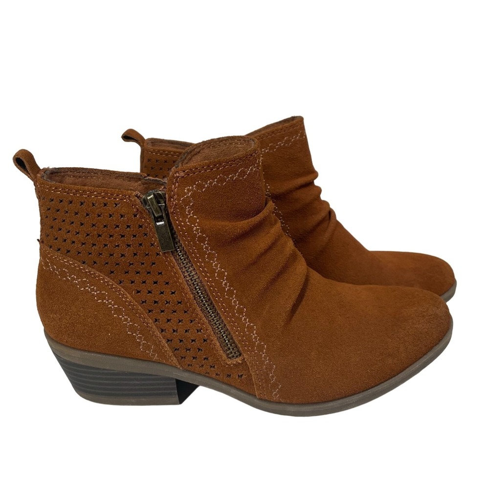 Earth Origins Womens Collette Cognac Booties Size 7.5‎ Embroidered Western Fall